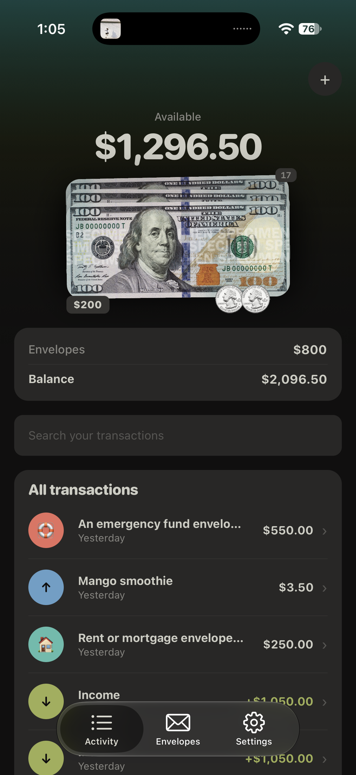 Envelope Budget: Money Planner — screen 1